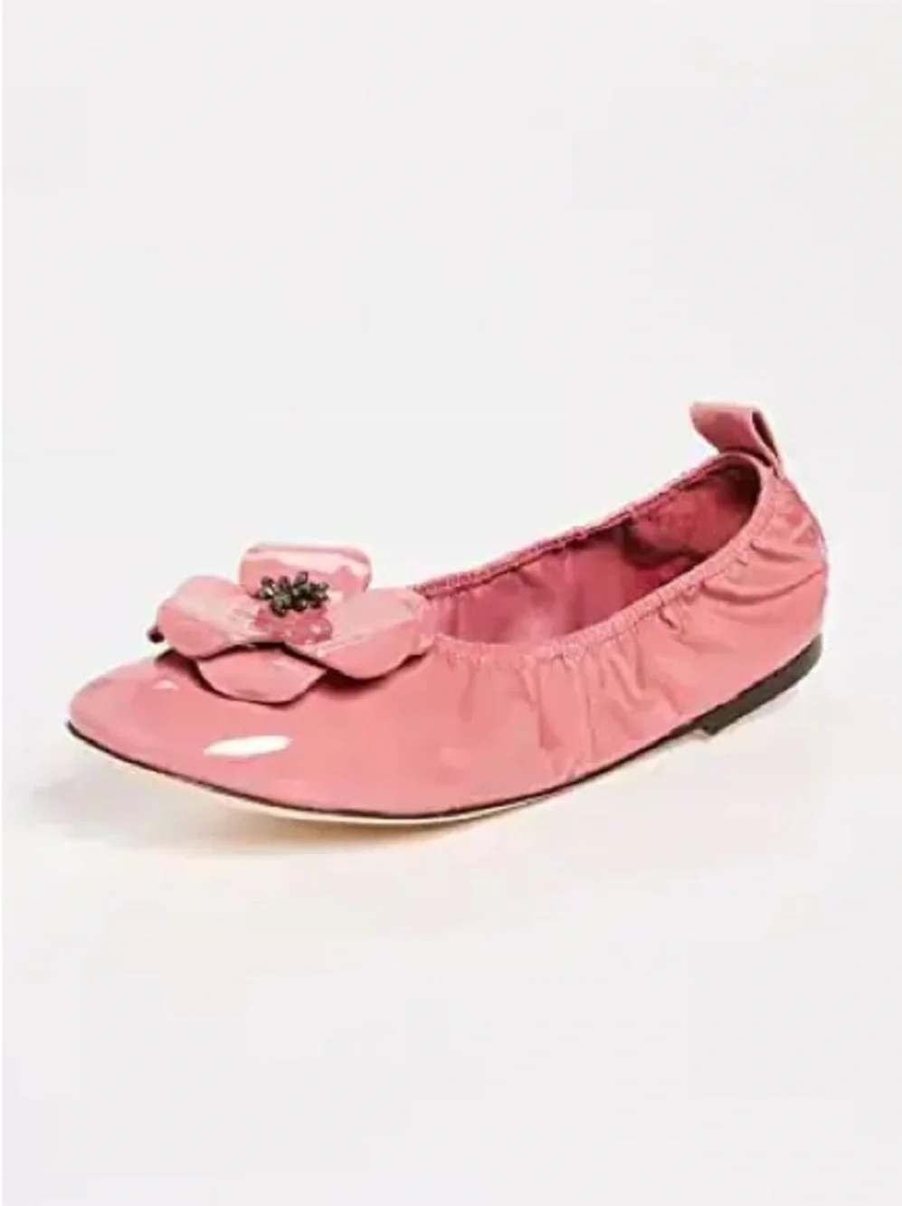 Tory Burch Pink Floral Appliqué Slip-On Loafers